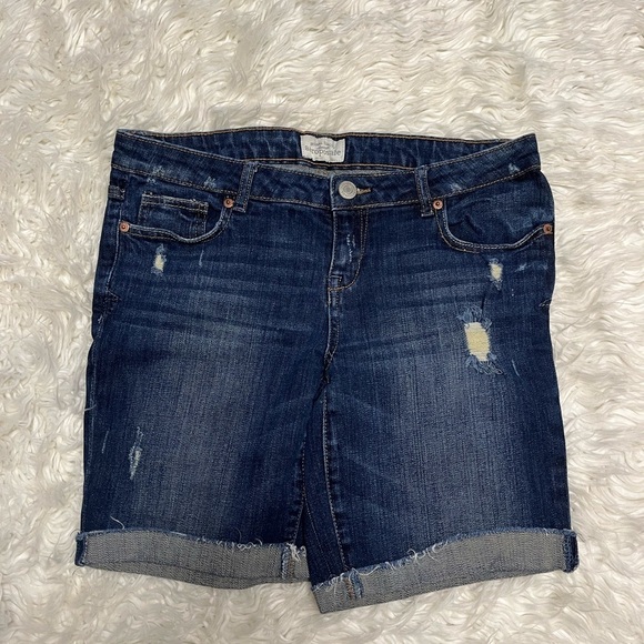 Aeropostale Women’s Blue Distressed Stretch Denim Cut Off Shorts Size 10 - Picture 1 of 4